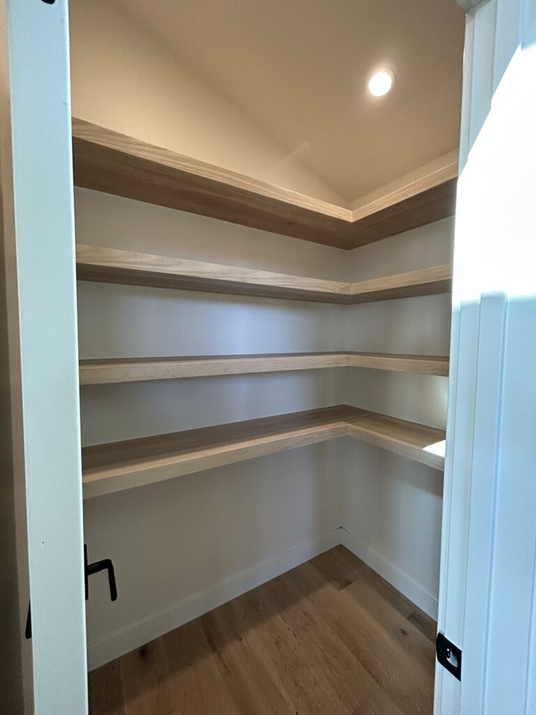 custom wood shelving for pantry